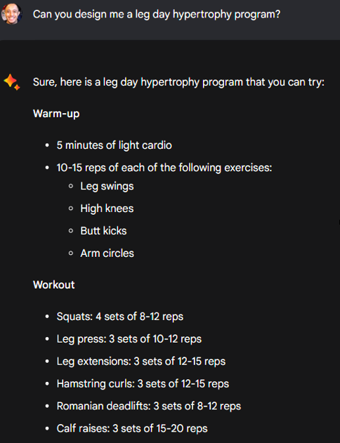 Sample AI workout