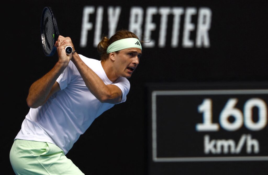 Germany's Alexander Zverev in action during his second round match against Slovakia's Lukas Klein | Photo by Issei Kato/Reuters